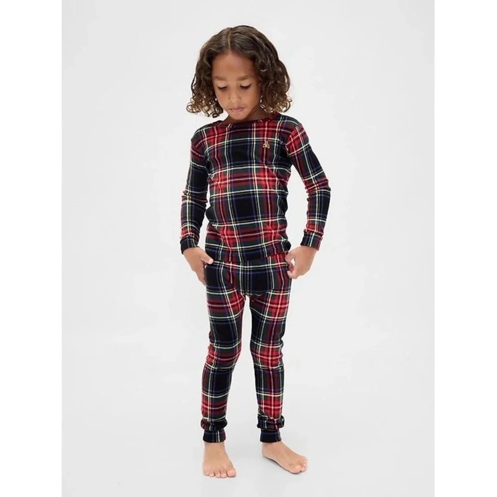 NEW Gap Baby Holiday Plaid Brushed Cotton Christmas Pajamas PJ Set 12-18M‎ Cozy